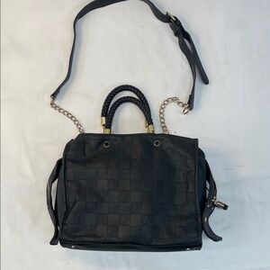 Black Women's Steve Madden Satchel Handbag with Chain Strap